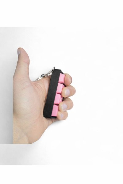 Akıllı Cep Dünyası Pink 4-Piece Keycap Keychain – Blue Switch Mechanical Key – Stress Reliever Click Clack Keyboard Keychain