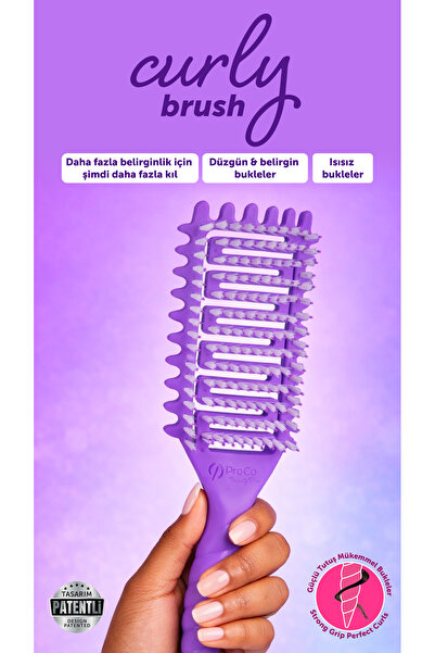 ProCo Beauty Pro CurlyBrush - Kıvırcık Saçlar İçin Bukle Belirginleştirici Sa...