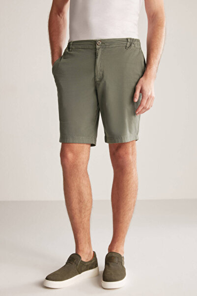 Hemington Beli Lastikli Haki Şort
