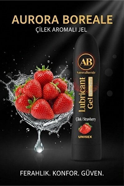 AuroraBoreale Premium Çilek Aromalı Büyük Boy Kayganlaştırıcı Jel Lubricant Gel