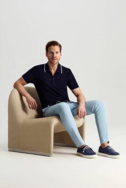 Hemington Saf Pamuk Gök Mavisi Yazlık Chino Pantolon