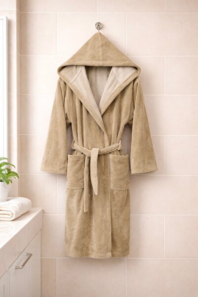 MYSOFTHOME روب حمام تريجا بغطاء للرأس 100% قطن