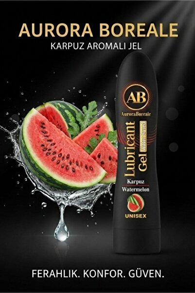 AuroraBoreale Premium Kayganlaştırıcı Jel Büyük Boy Karpuz Aromalı Su Bazlı Lubricant Gel