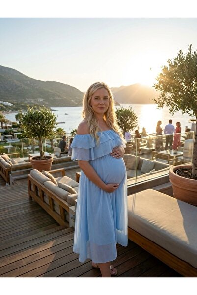 MACFLY Rochie din șifon cu guler cu volane