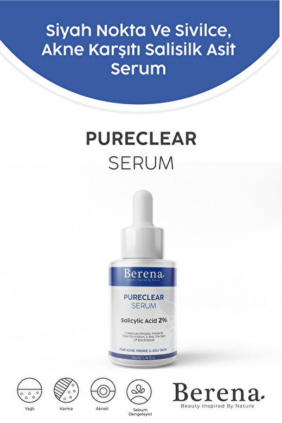 BERENA Akne Ve Sivilce & Siyah Nokta Karşıtı Salisilk Asit Cilt Bakım Serum 3...