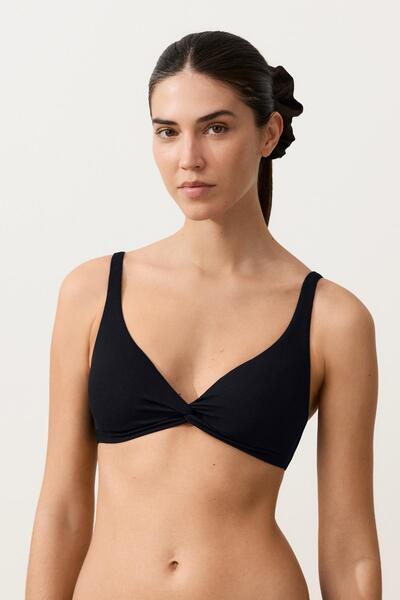 Oysho Pike kumaş düğümlü halter bikini üstü