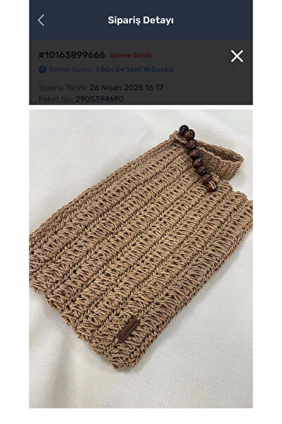 Örgü Hobi Market Hasır Rengi Clutch