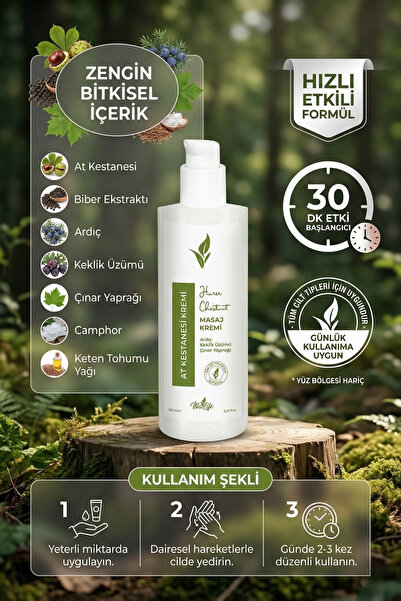 İlla Life At Kestanesi Ardıç Keklik Üzümü Çınar Yaprağı Özlü Kas İçin Rahatlatıcı Bitkisel Vücut Kremi