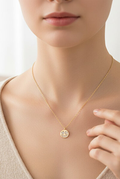 XUPING JEWELRY قلادة من الزركون على شكل وجه مبتسم من ستايل إنساي/شوبينغ للمجو...