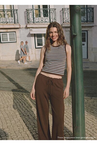 Mango Teen Çizgili triko bluz