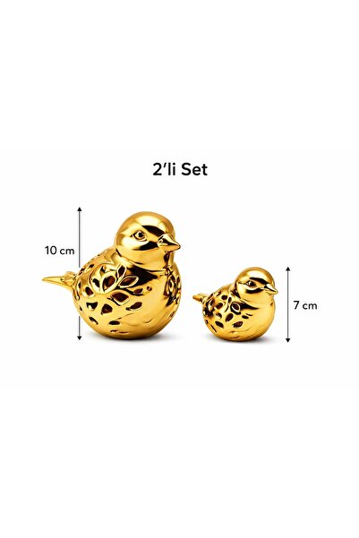 HRD STORE DEKORATİF 2 Lİ KUŞ SÜS BİBLO AKSESUAR SARI