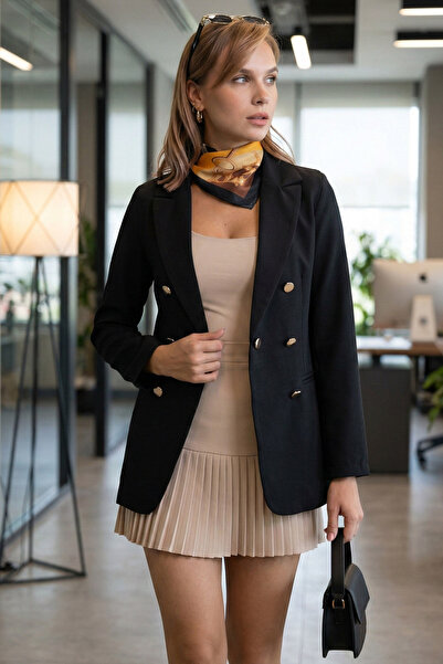 armonika Ženska crna jakna sa dugmićima ARM-20K001151