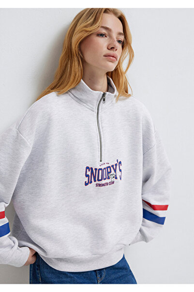 Mavi Peanuts Baskılı Gri Sweatshirt 1S10529-80196