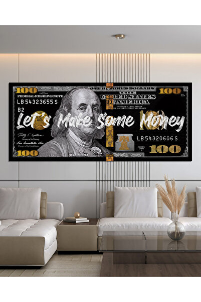 yzcstore Let’s Make Some Money | Siyah Dolar Posteri | Para Motivasyon Poster