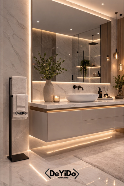 DeYiDo Kağıt Havluluk Kollu El Havluluğu Ev Banyo Düzenleyici Paslanmaz Devrilmez Yer Kaplamaz Şık Tasarım