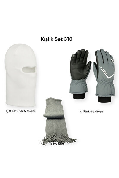 Mustran 3kom termalni zimski set | Balaclava maska za sneg + šal + XL debele ...