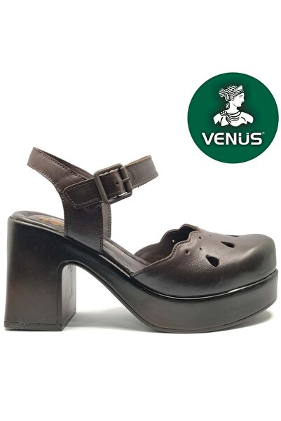 Venüs Si Δερμάτινο tis Γνήσιο Δέρμα Comfort Ορθοπεδικό Γυναικεία Σανδάλια ΚΑΦΕ