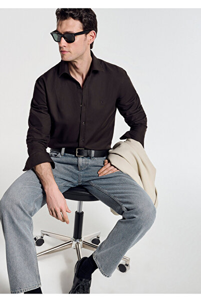 Mavi Kahverengi Gömlek Regular Fit / Normal Kesim 0212063-70219
