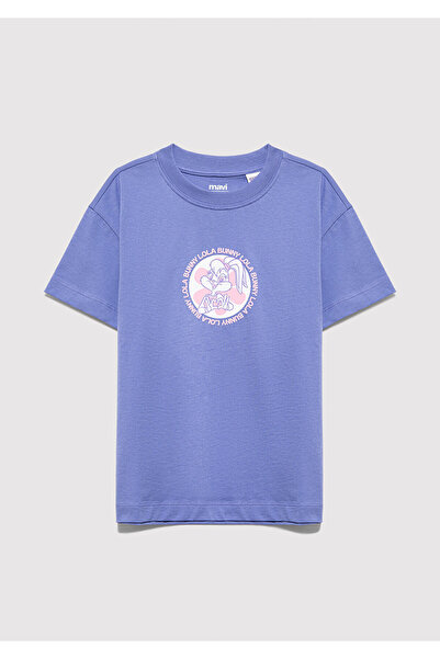 Mavi Lola Bunny Baskılı Mor Tişört Loose Fit / Bol Rahat Kesim 7610416-70662