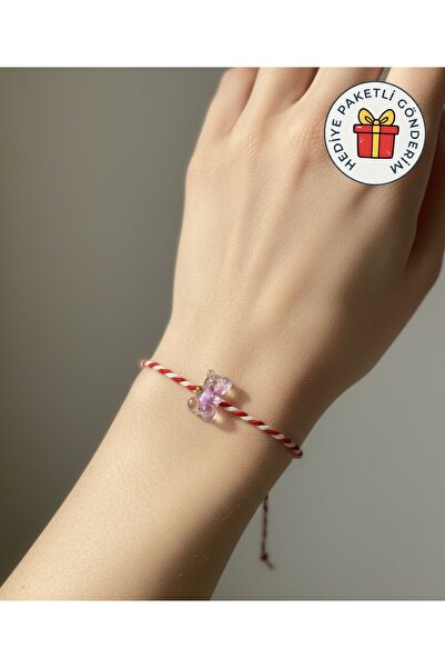 CherryPop Takı Marteniçka İp Bileklik - Ayıcık Şans Bilekliği Teddy Bear