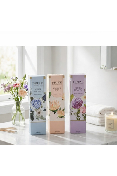 PRİZE Breeze of freshness-Powder soft-Floral Bouquet Bambu Çubuklu Oda Kokusu 100ml Avantajlı 3lü paket