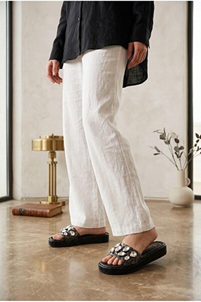 37Numara Papuci de damă din piele naturală, mărime mare, 41-42-43-44-45-NEGRU