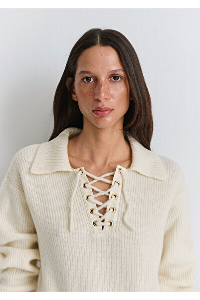 Mavi Polo Neck Ecru Sweater 1710879-80194