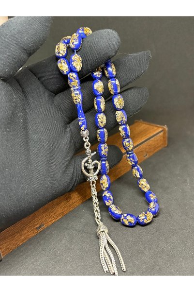 SanGümüş Golden rosary altın parçalı uçak camı tesbih