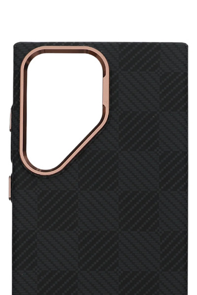 PiyasaSepeti حافظة بيكسل ويف لهاتف جالاكسي إس 24 ألترا بتصميم شبكي ليلي