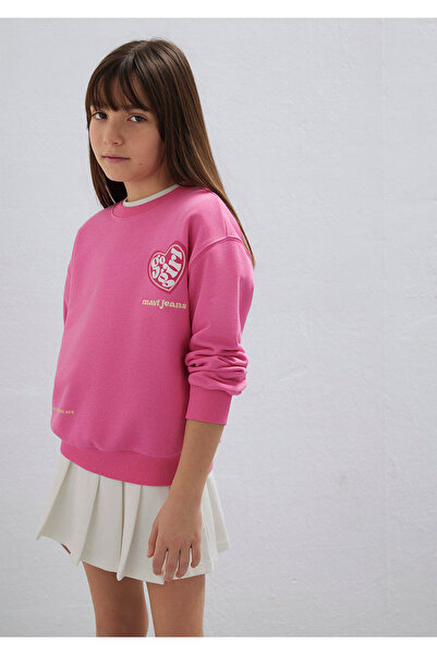 Mavi سويت شيرت وردي مطبوع 7S10171-91355