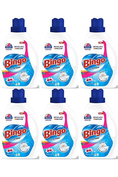 Bingo Sıvı Çamaşır Deterjanı 15600ML Amber Çiçeği Beyazlar ve Renkliler 6 Lı ...