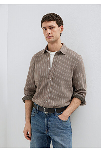 Mavi Çizgili Gömlek Regular Fit / Normal Kesim 0211998-91553