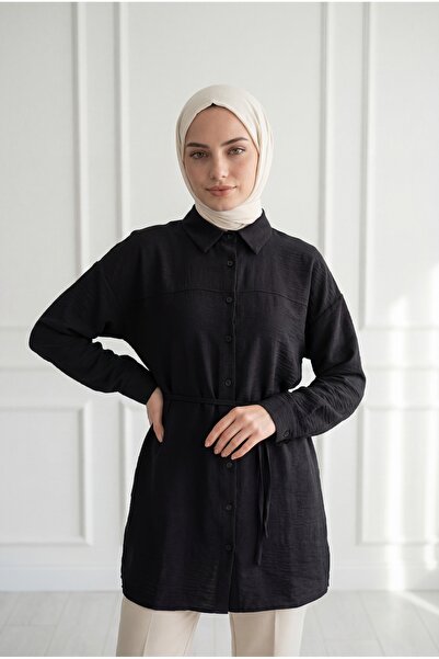 BENAHOLL Βενετσιάνικο πουκάμισο με κορδόνια και φράουλες-PE211 Μαύρο