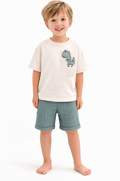 bebekpare Set pantaloni scurți Dinozaur cu imprimeu pentru băieți bumbac 100%...