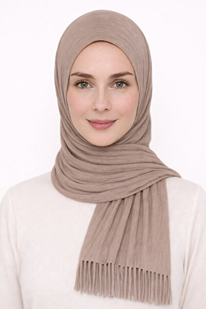 Merve Nayir Pratik Piliseli Hazır Şal Vizon