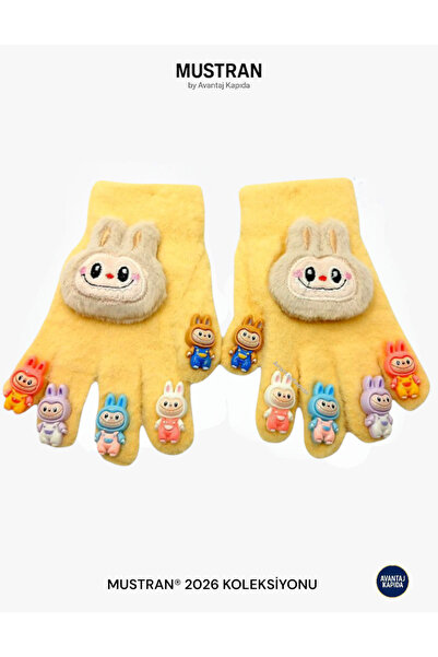 Mustran Mănuși de tricotat de pluș cu personaj figuri pentru copii |   4-12 a...