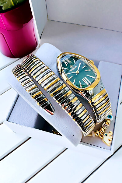 Homies Women's Wristwatch - Snake Model, Steel Cord and Bracelet (2 Colors)