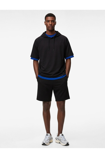 Koton Pamuklu Cepli Beli Lastikli Spor Şort