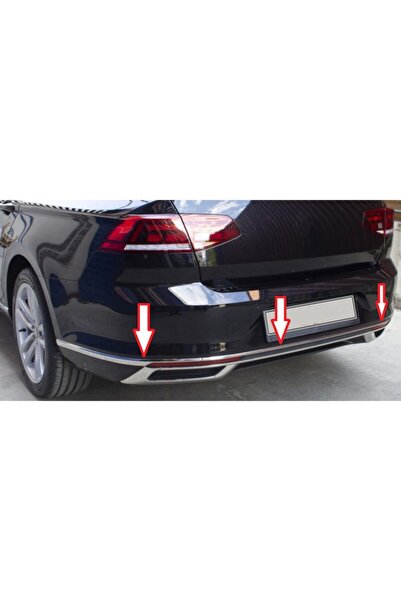 AKTİF OTO KROM Vw Passat B8,5 Arka Tampon Alt Çıta Krom 3 Prç. 2019 +