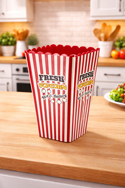 Charlotte Candle Movie Day Xl Kırmızı Popcorn Patlamış Mısır Kovası - Çerezli...