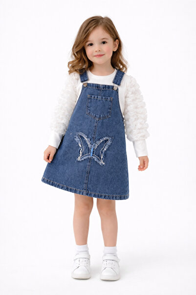 İncilay Kids Set haine pentru fete din denim, 2 piese, 3-7 ani, combinație de...
