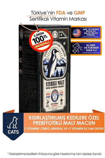 Jorgens Kennel Kısır Kediler Için Kedi Maltı Prebiyotikli Multi-vitaminli Kıs...