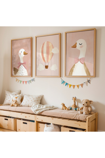 Artiera Σετ ζωγραφικής 3 τεμαχίων με παστέλ κύκνους και μπαλόνια για κοριτσίσ...