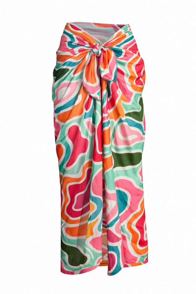 laviyonsa Cotton Satin Multicolor Long Pareo 160*110 cm