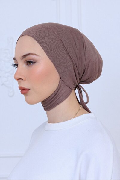 Modamelita Kadın tesettür geniş hacimli pratik dikişsiz bağlı kaymaz bone boy...