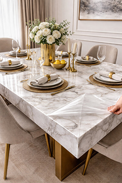 cyatelier Şeffaf Koruyucu Folyo Kendinden Yapışkanlı Mobilya, Masa, Mutfak Do...