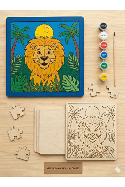 Hobiuniverse Çocuklar İçin Kendin Yap (DIY) Ahşap Puzzle Eğitici Eğlenceli As...