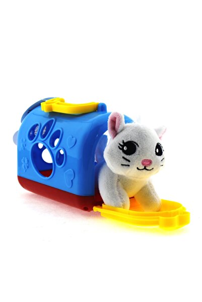 MEGA Taşıma Çantalı Peluş Beyaz Yavru Kedi
