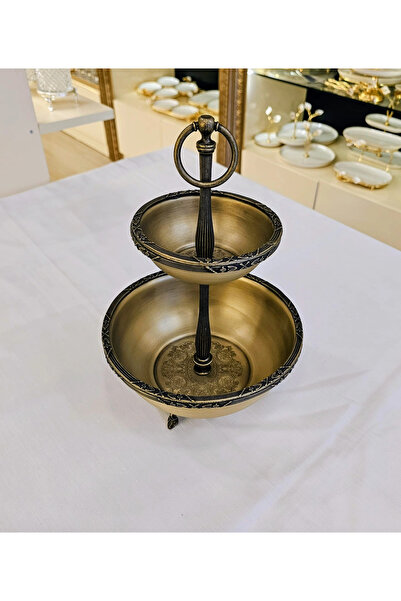 MaviDamla 2-Layer Stainless Steel Presentation Bowl 21/14 cm Antique