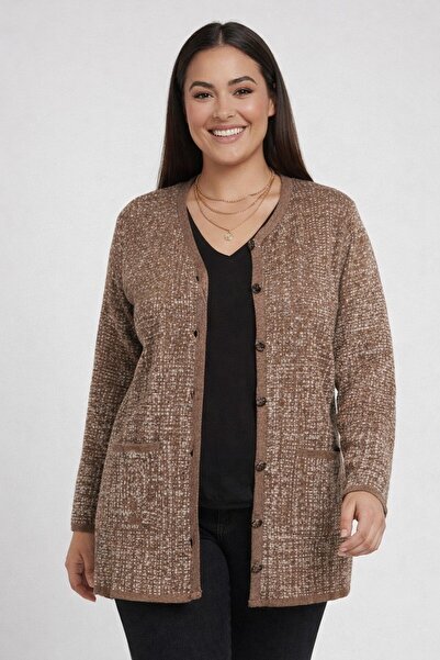 By Saygı Women's Buttoned Front Mini Houndstooth Pattern Double Pocket B.B Ca...